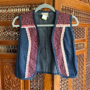Vintage Gunne Sax by Jessica San Francisco Denim and Lace Vest